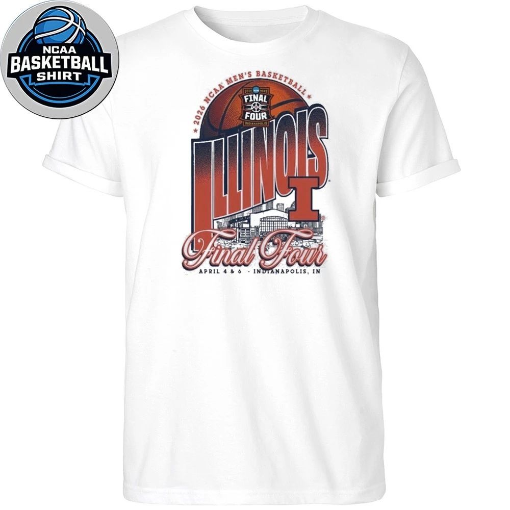Something Inked Illinois Fighting Illini Men’s Ivory 2026 NCAA Final Four Logo Graphic T-Shirt