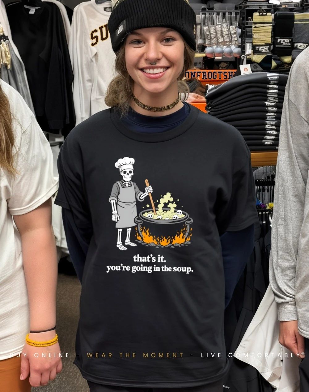 Skeleton cauldron that’s it you’re going in the soup shirt