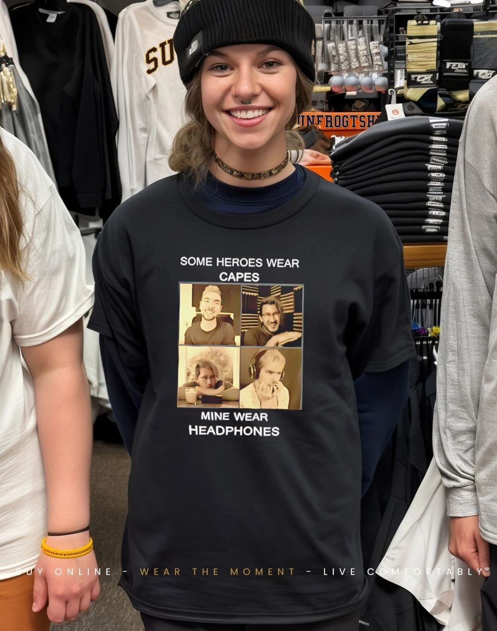 Some heroes wear capes mine wear headphones shirt