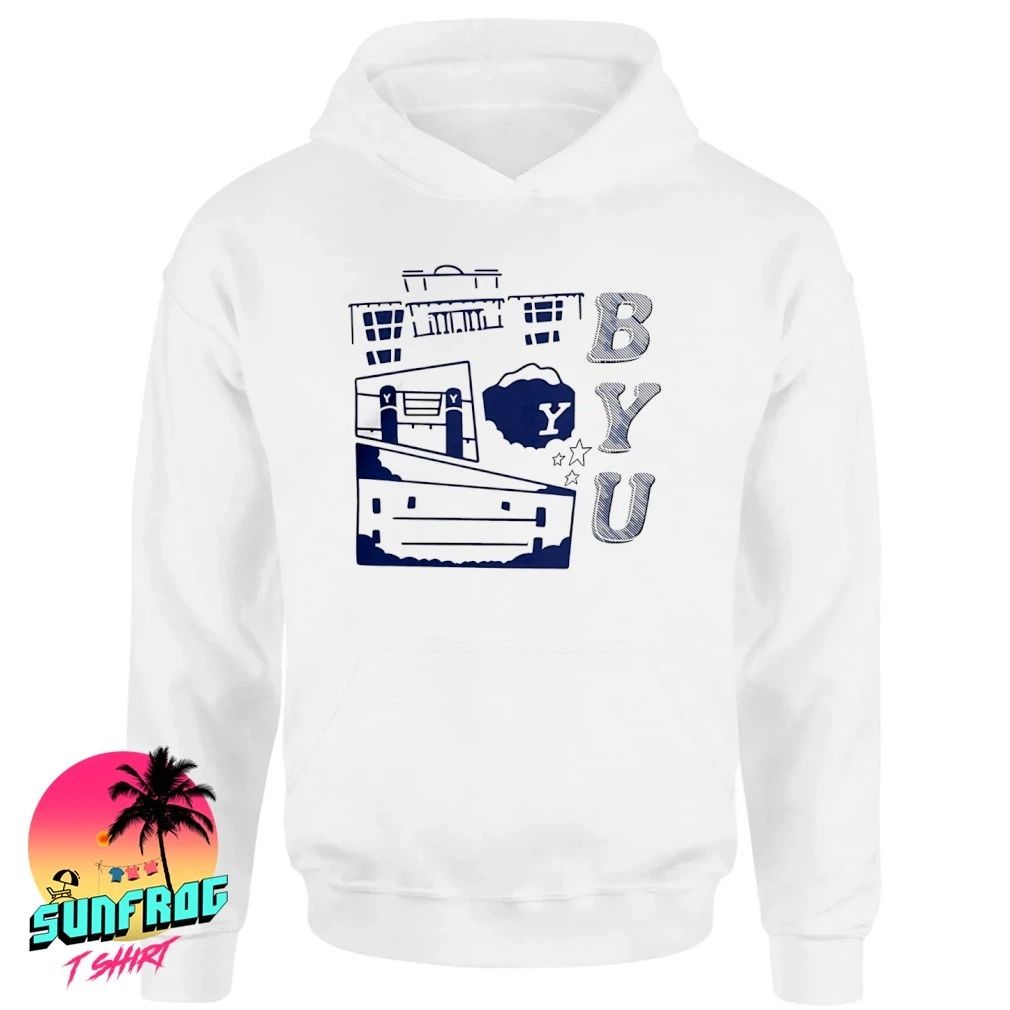 BYU Campus Landmarks comic paint shirt