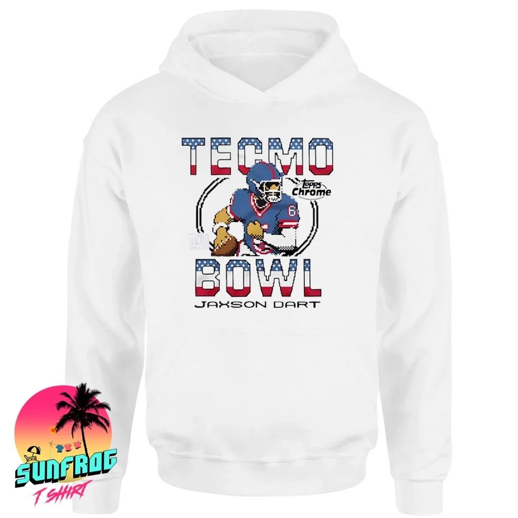 New York Giants superstar Jaxson Dart Tecmo Bowl x Topps Chrome shirt