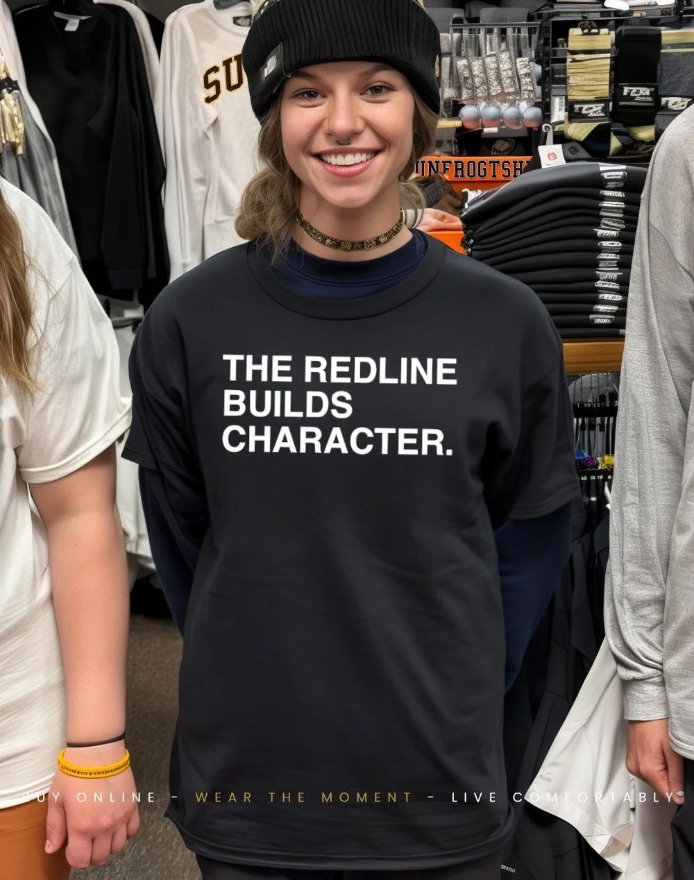 The redline builds character shirt