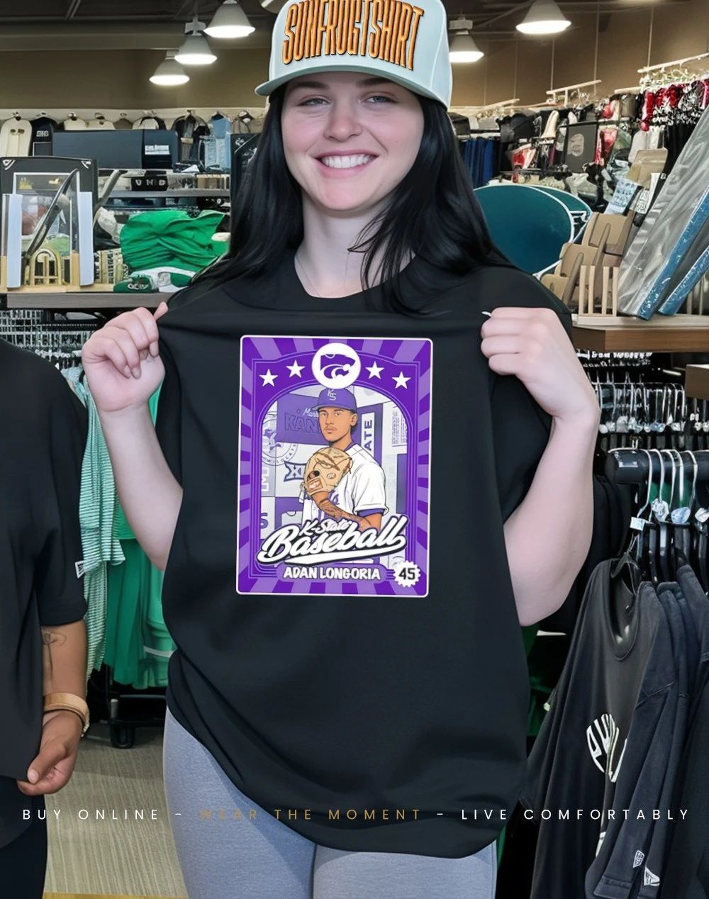 Adan Longoria 45 Kansas State Wildcats baseball card Inspired shirt