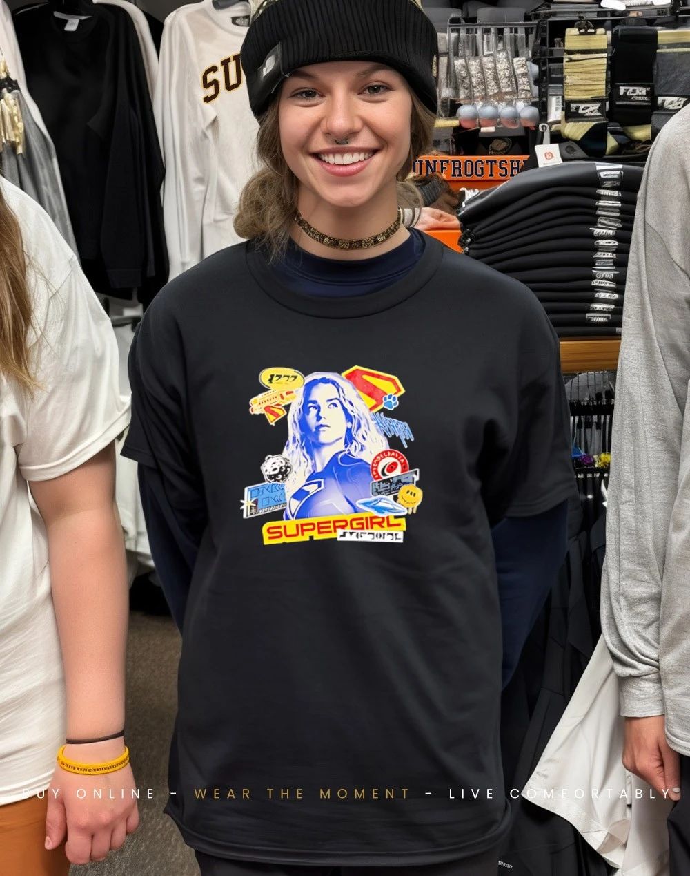 Super Girl logo graphic shirt
