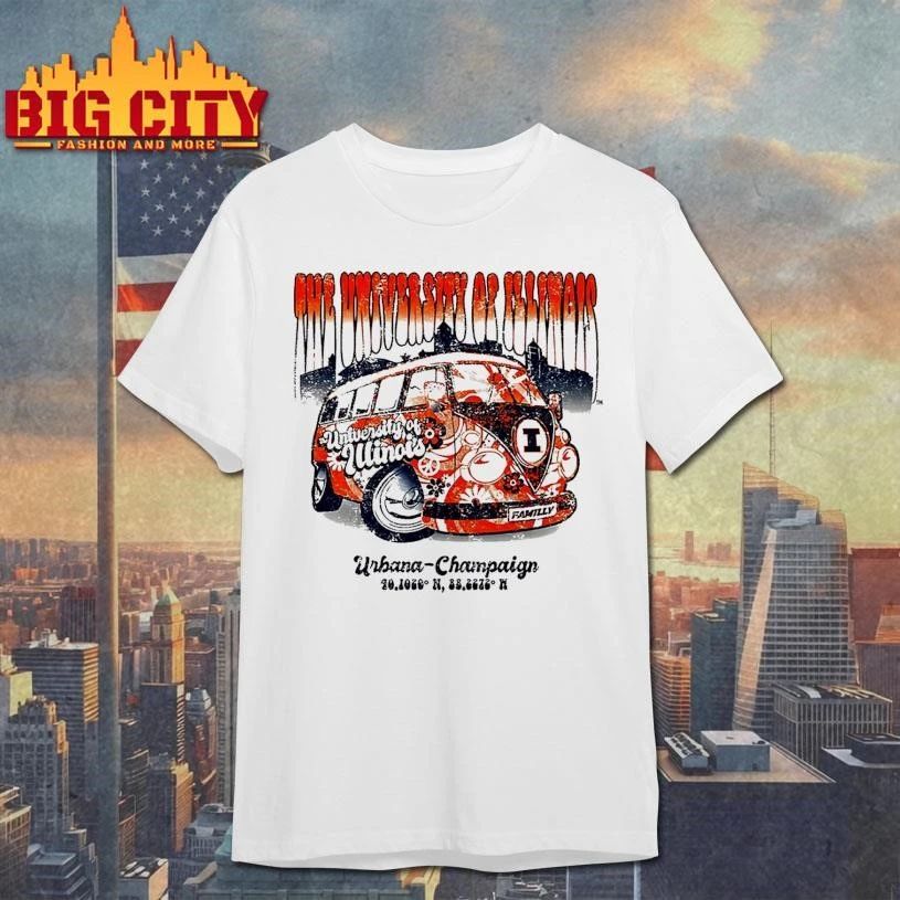 The University of Illinois Fighting Illini Tan Flower Bus shirt
