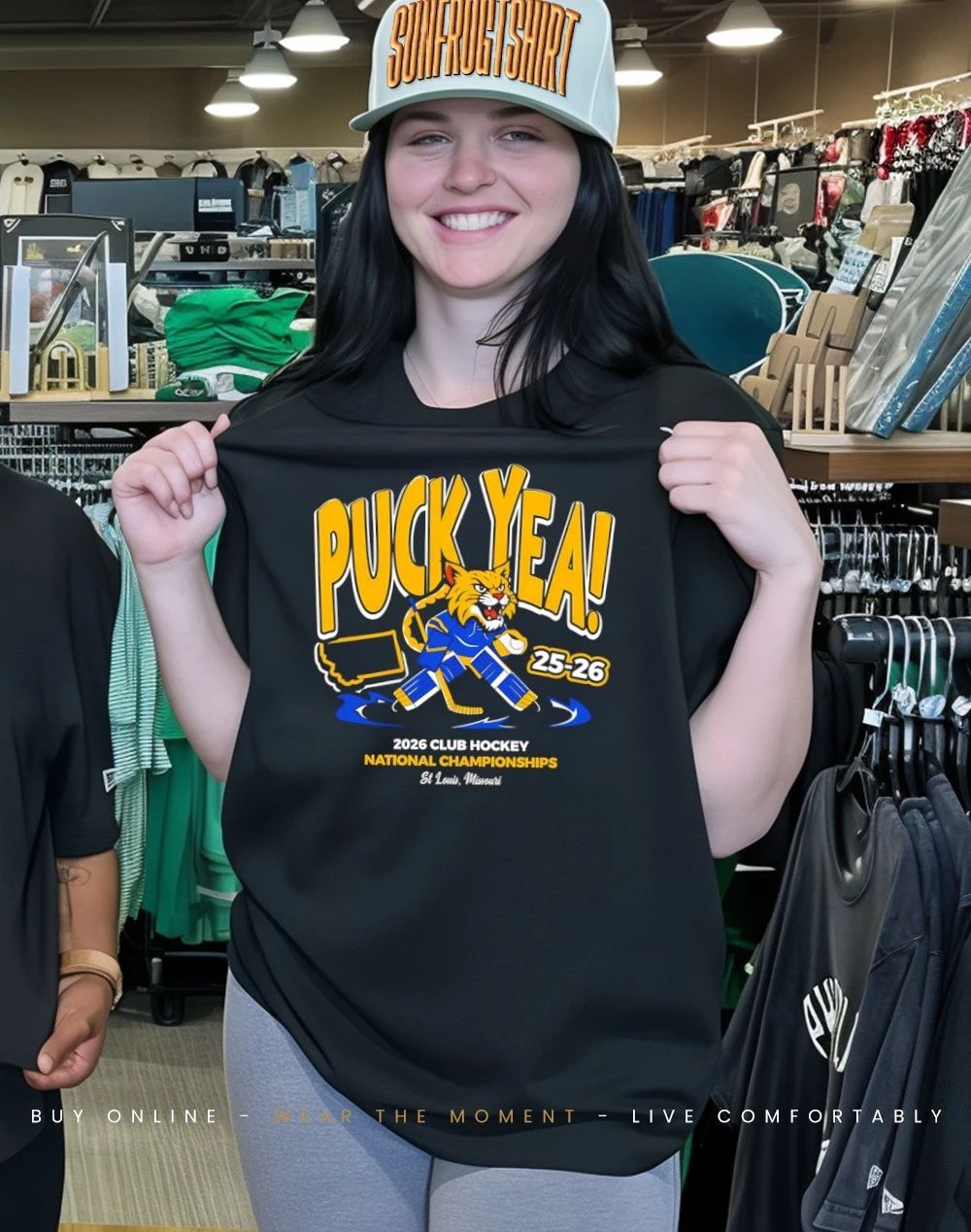 Puck Yea 2026 Club Hockey Nationals Championship mascot shirt