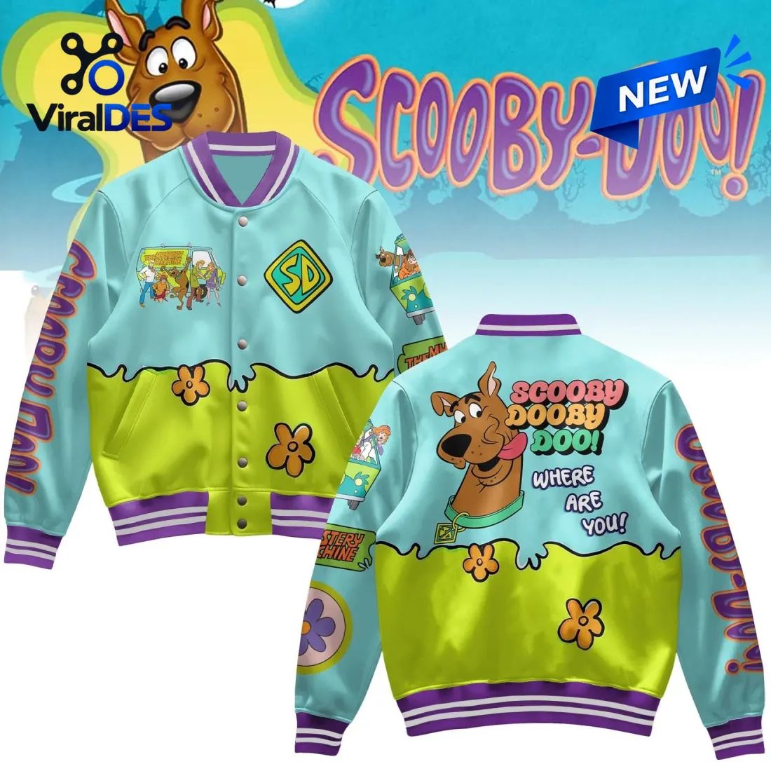 Scooby Doo Mystery Machine Varsity Jacket