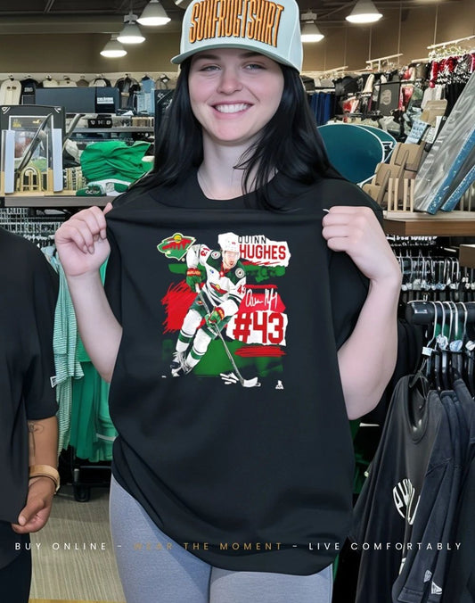 Quinn Hughes Minnesota Wild Fresh Ice signature shirt