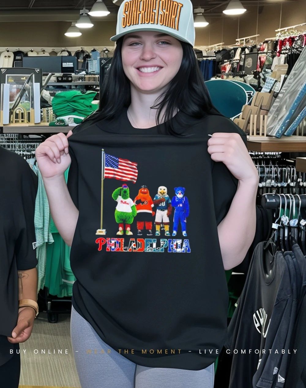 Philadelphia sports mascot salute the flag shirt