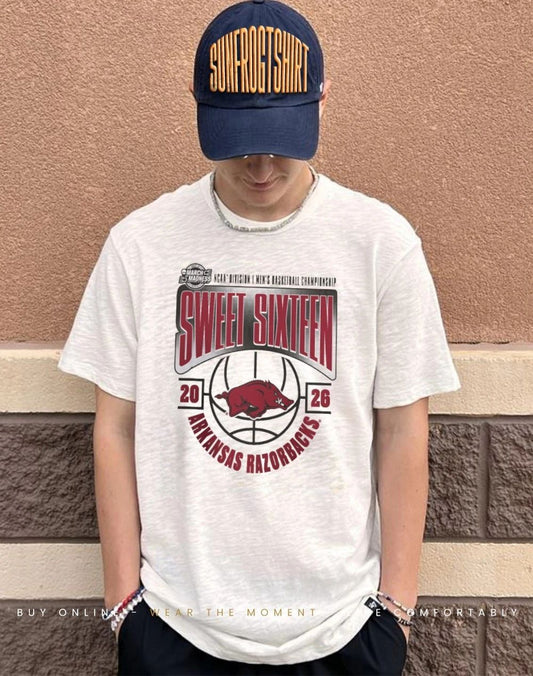 Arkansas Razorbacks 2026 NCAA Men’s Basketball Tournament March Madness Sweet 16 shirt