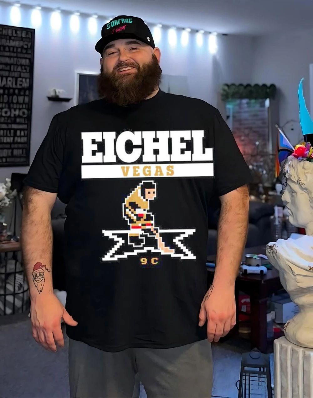 Vegas Golden Knights Jack Eichel retro game front and back shirt