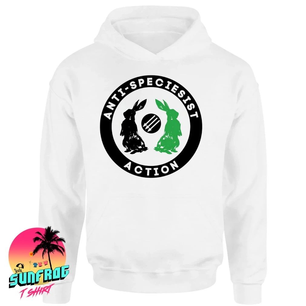 Rabbit anti ti-speciesis action logo shirt