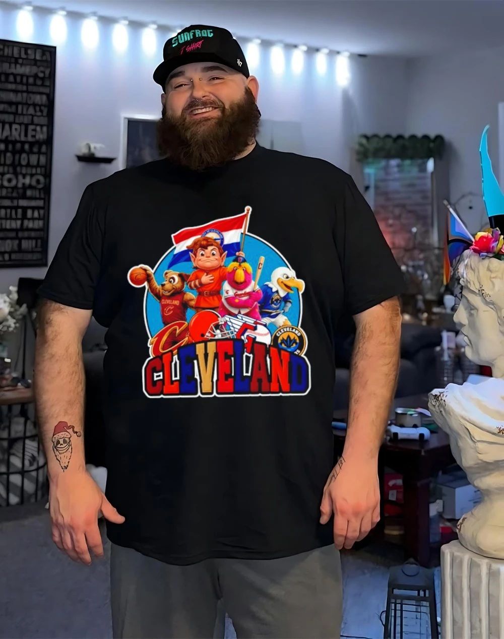 Cleveland sports mascot squad flag shirt