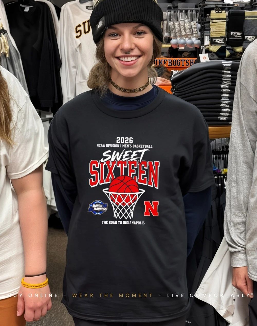 Nebraska Cornhuskers men’s basketball Sweet 16 March Madness The Road To Indianapolis 2026 shirt