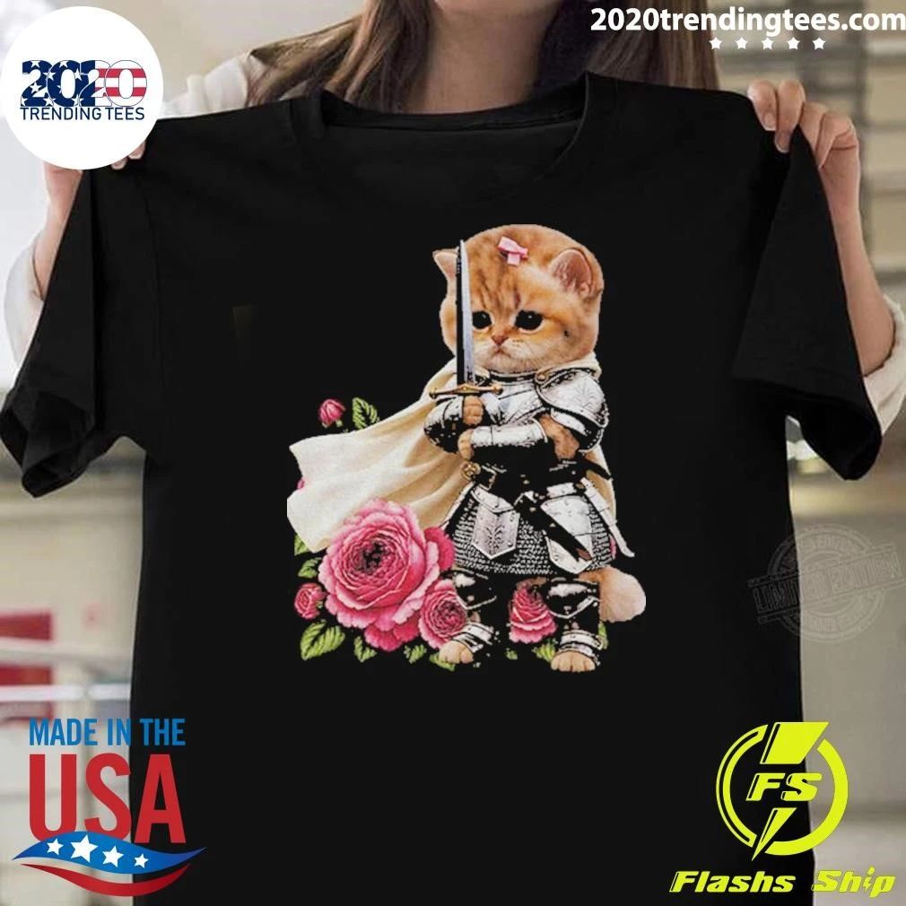 Original Knight Cat With Rose T-Shirt