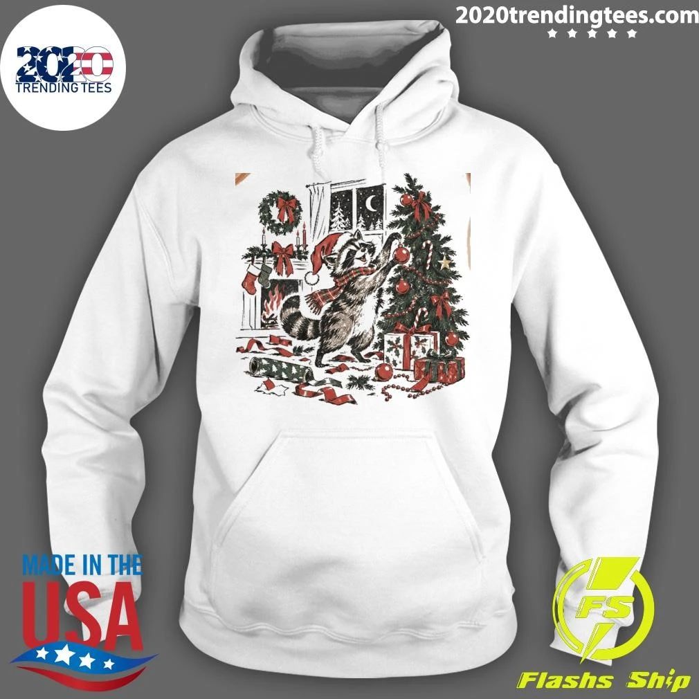 Raccoon Christmas Animal Tee Shirt