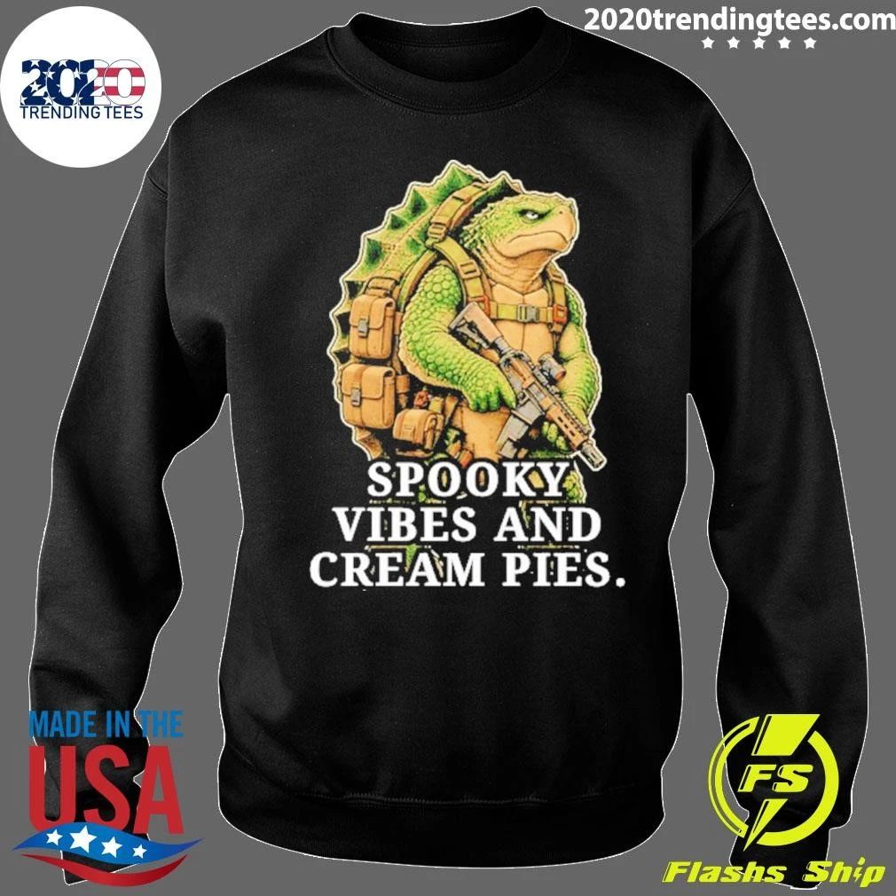 Turtle Soldier Spooky Vibes And Cream Pies Shirt