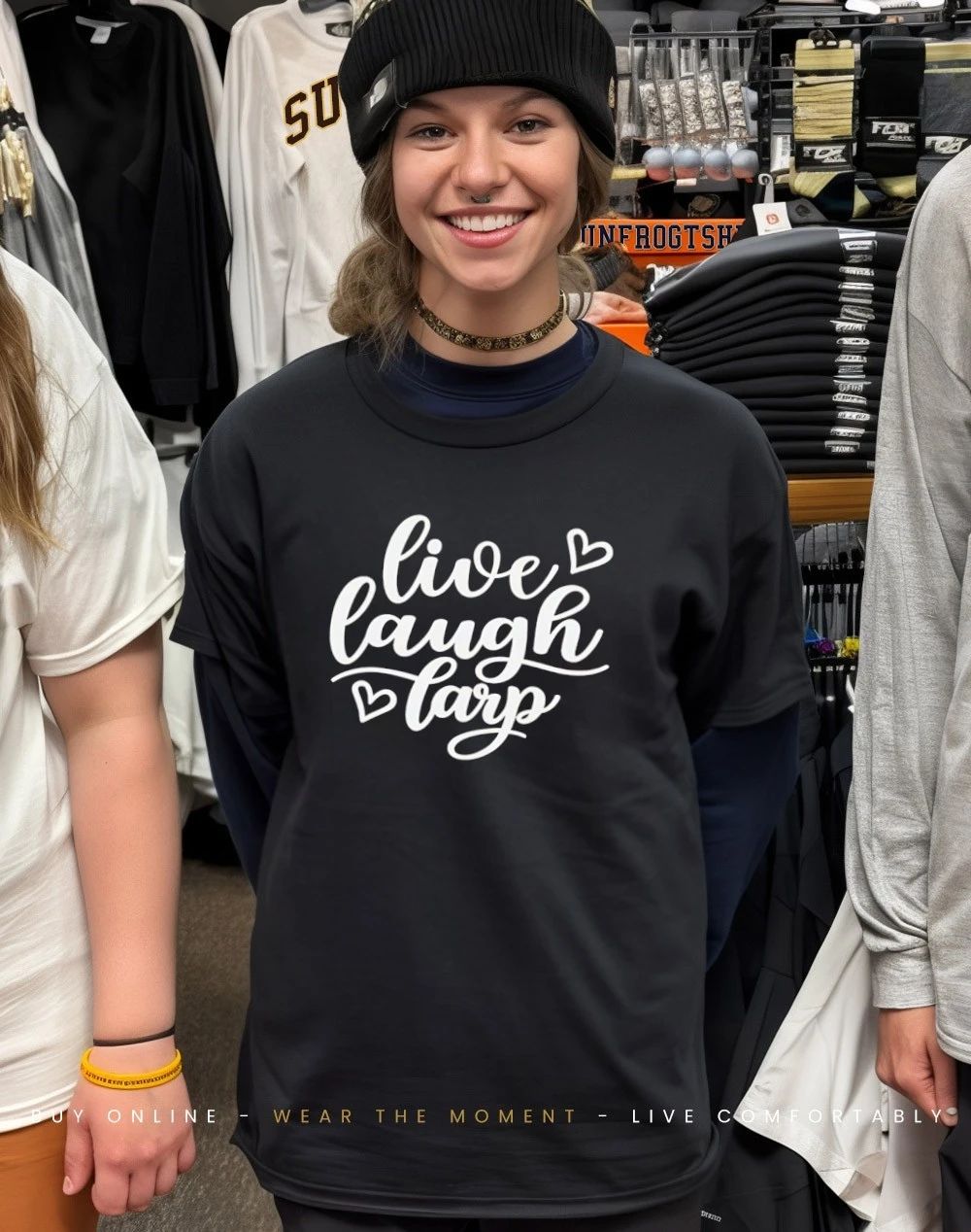 Live Laugh Larp heart shirt