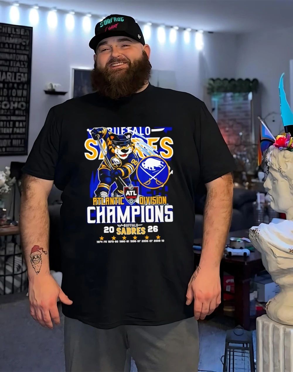 Buffalo Sabres 2026 Atlantic Division Champions 6 time mascot shirt