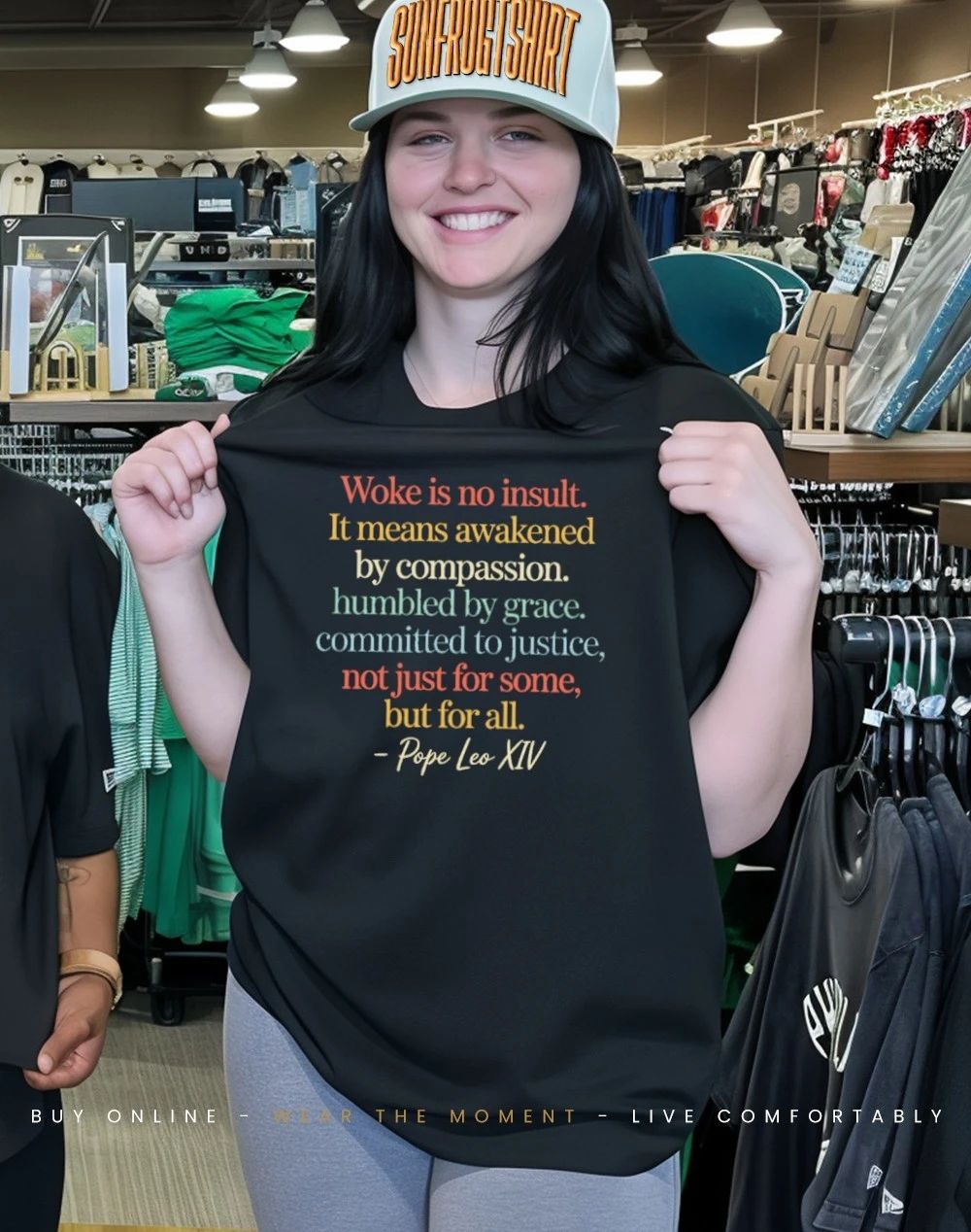Woke is no insult Awakened by compassion Grounded in grace Committed to justice for all shirt