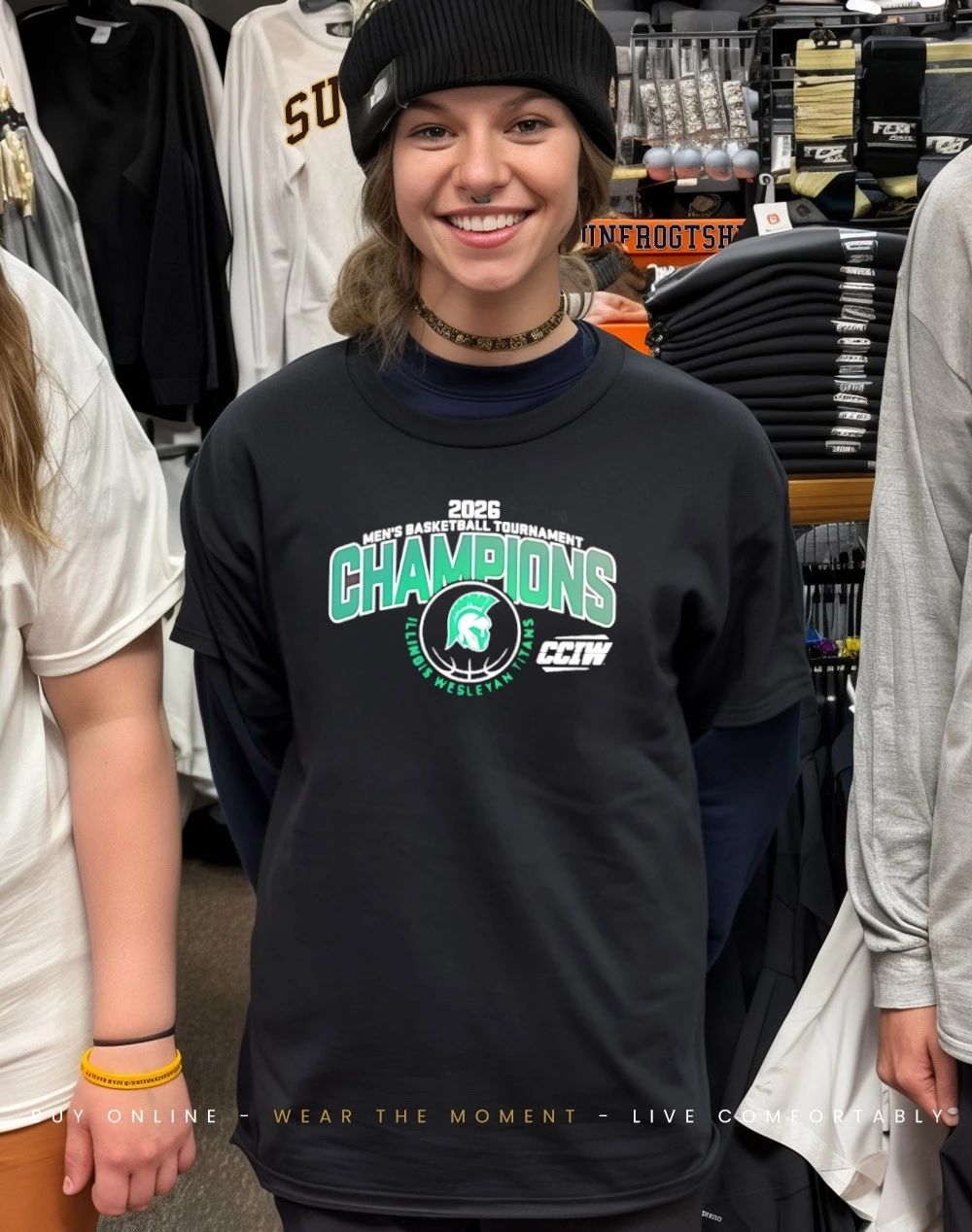 Illinois Wesleyan Titans Men’s Basketball 2026 CCIW Tournament Champions shirt