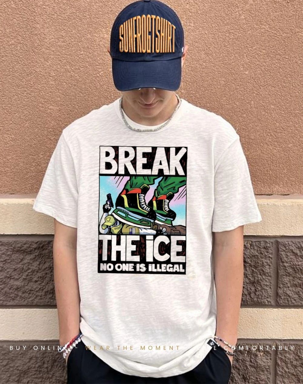 Skating on ICE Break the ICE no one is illegal shirt