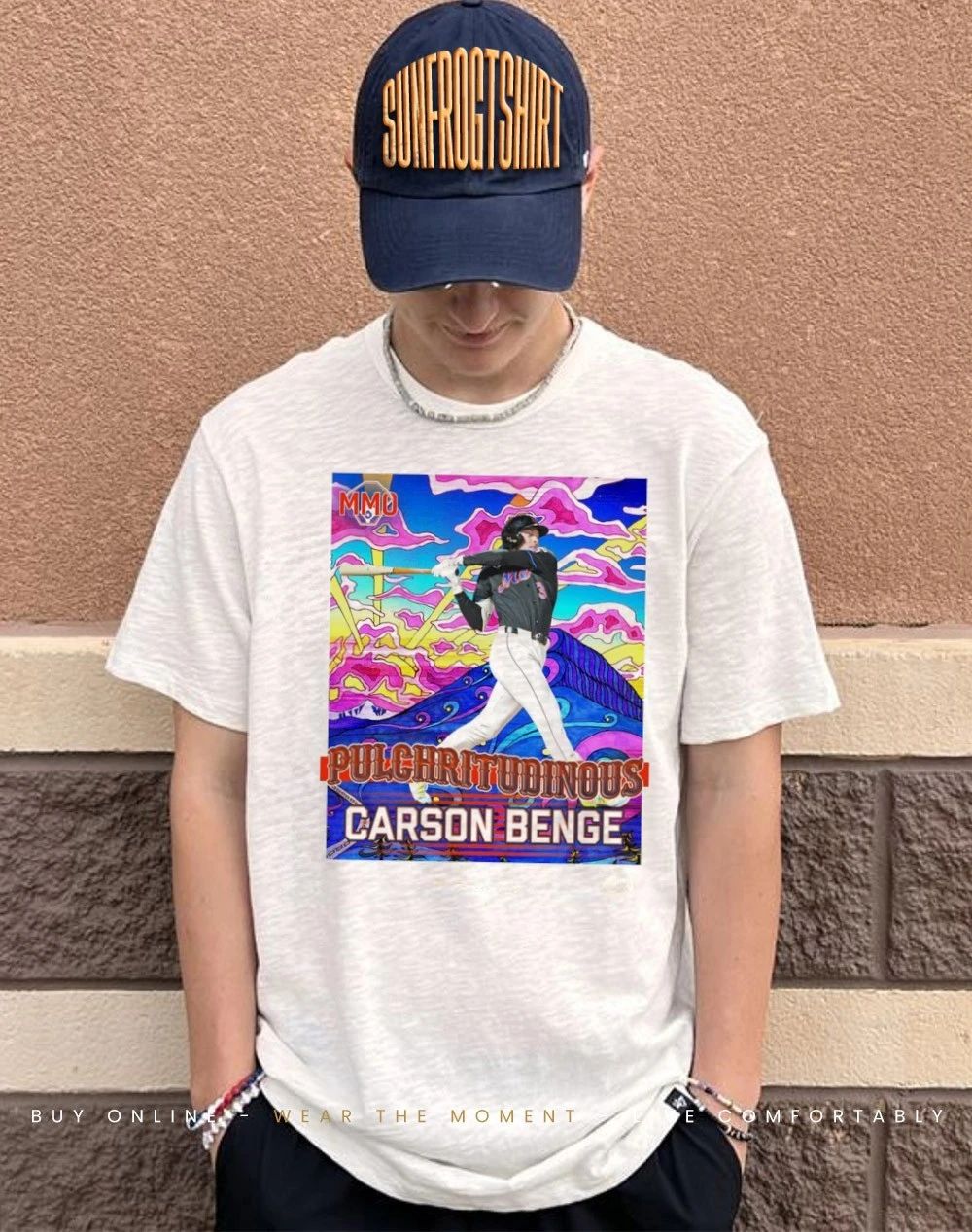 New York Mets Pulchritudinous Carson Benge front and back shirt