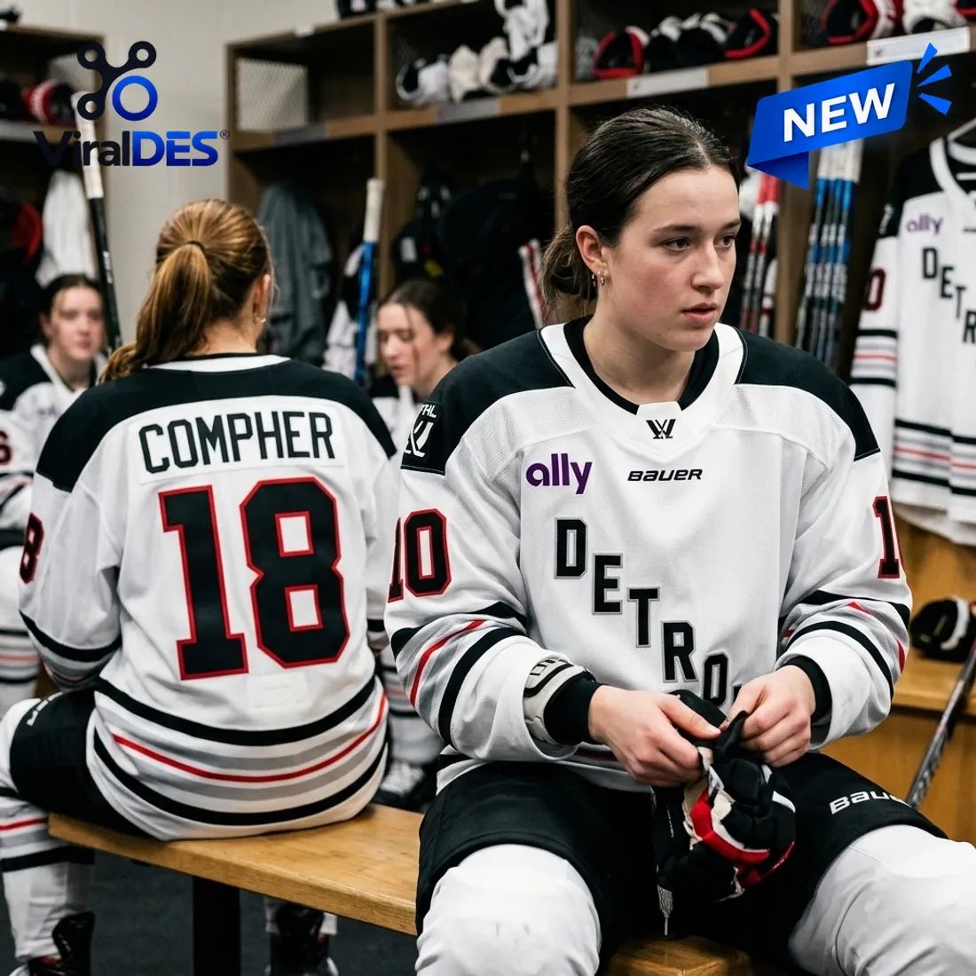 PWHL Detroit 2026 Away Custom Hockey Jersey