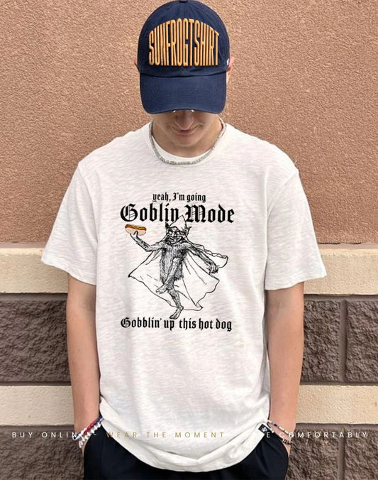 Yeah I’m Going Goblin Mode Gobblin’ Up This Hot Dog shirt