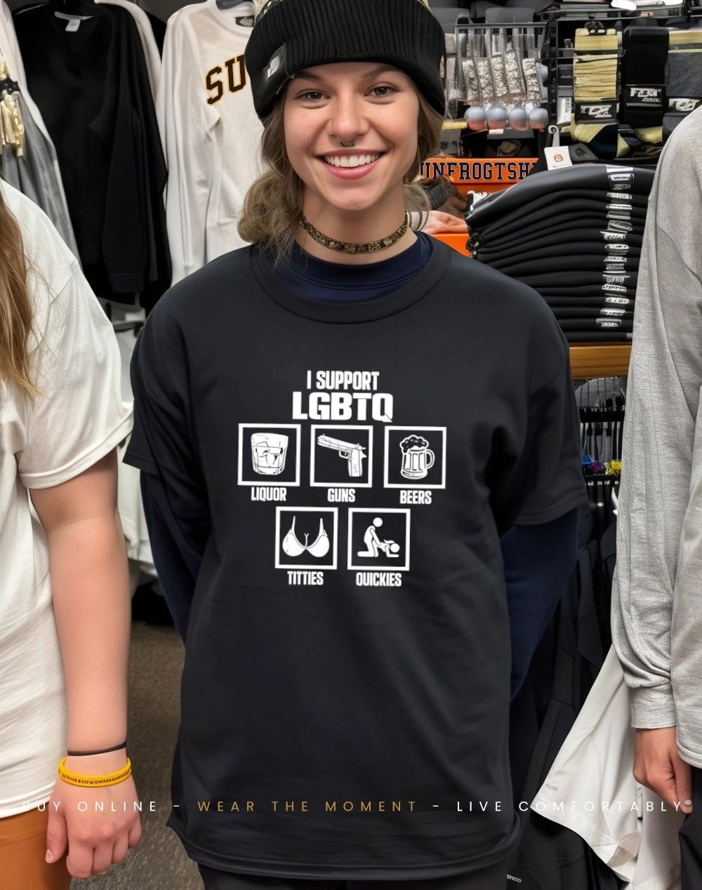 I Support LGBTQ Liquor Guns Beer Titties Quickies Shirt