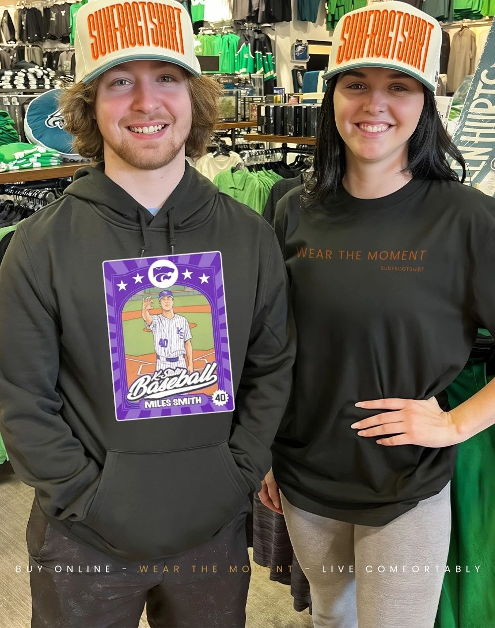 Miles Smith 40 Kansas State Wildcats baseball card Inspired shirt