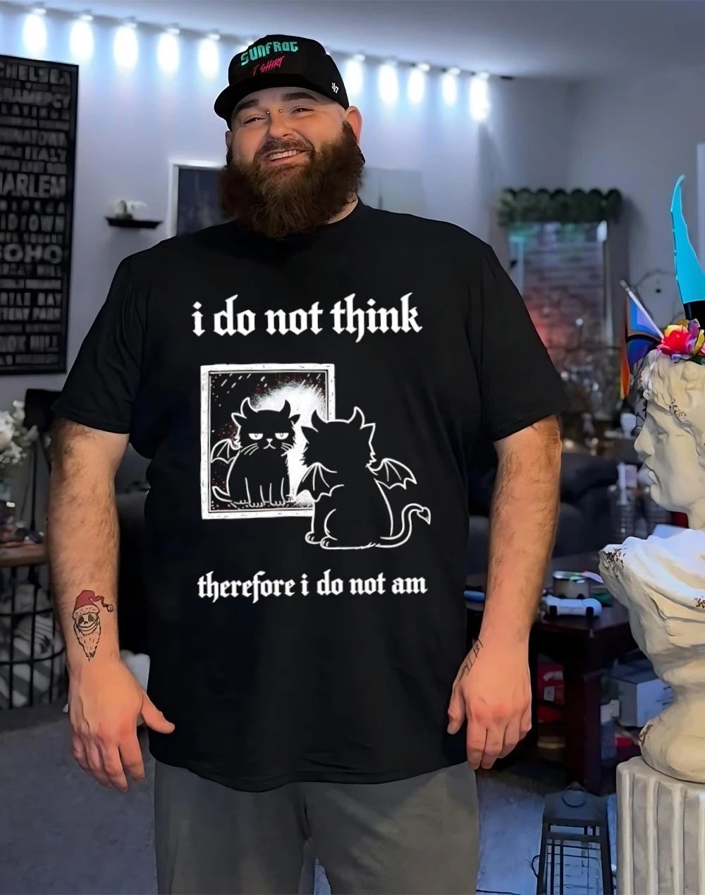 Cat evil I do not think therefore I do not am shirt