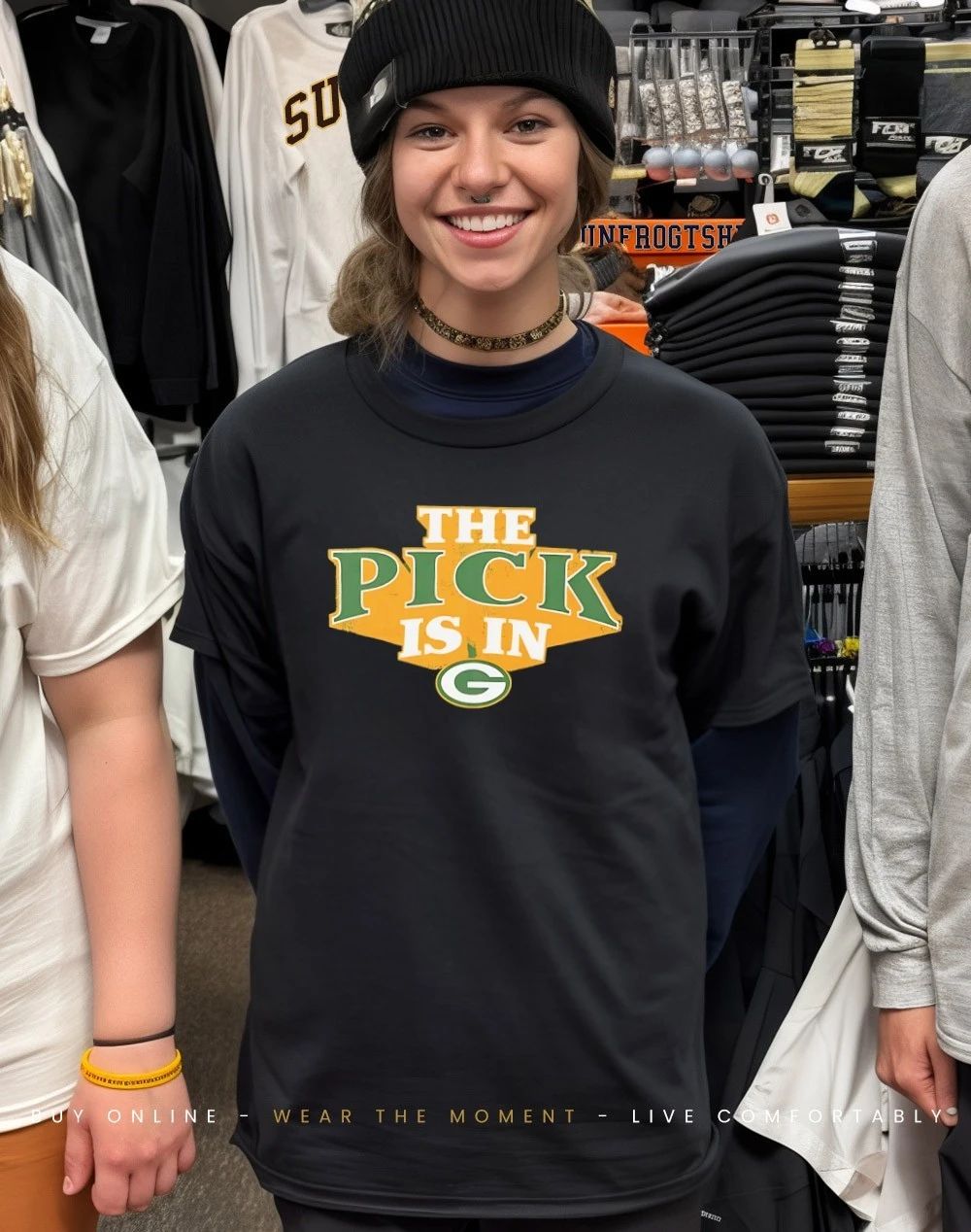 Green Bay Packers The Pick Is In logo shirt