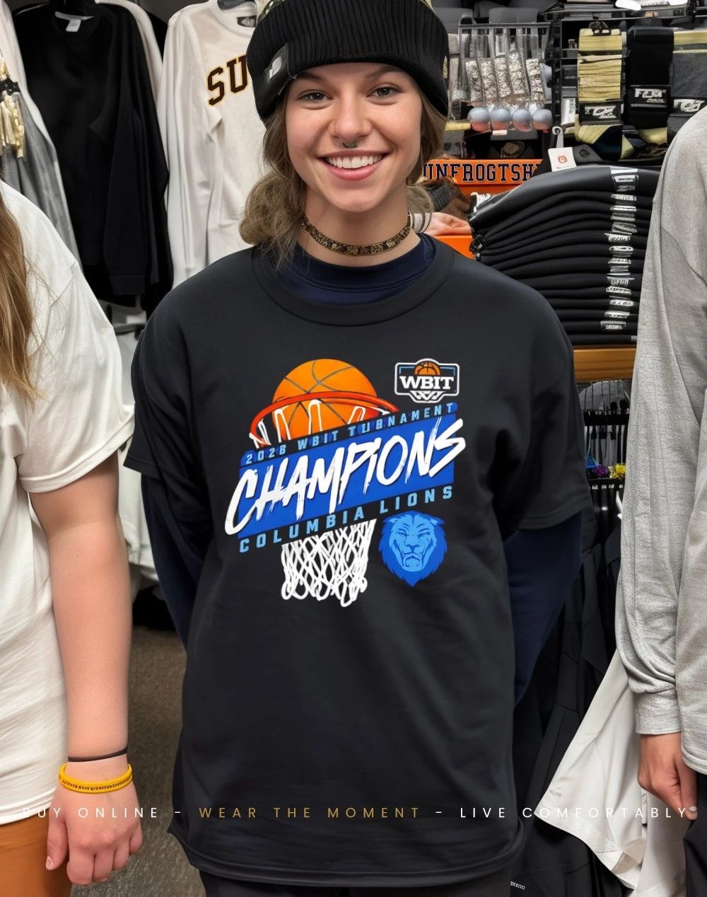 Columbia Lions 2026 WBIT Tournament Champions shirt