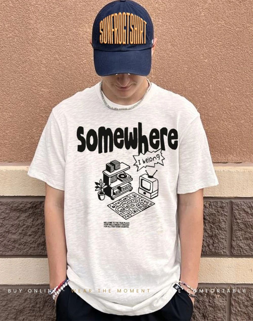 Somewhere I belong stone welcome to the true place four walls made it shirt