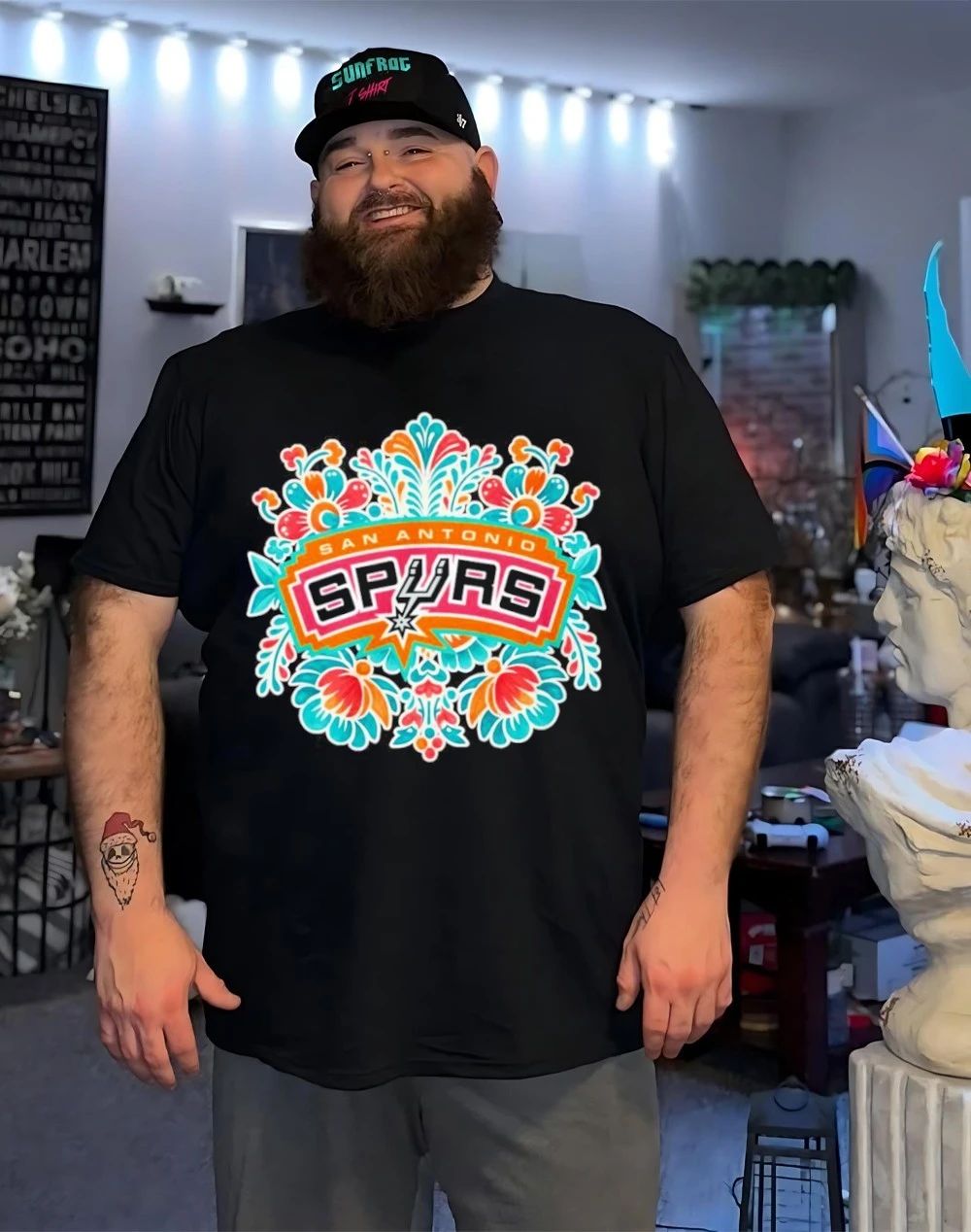 Crazy Hispanic Spurs Basketball Flower graphic shirt
