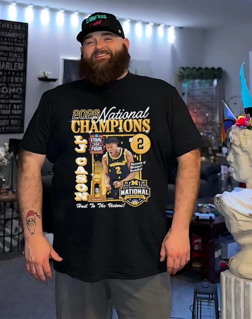 LJ Cason 2026 Michigan Men’s Basketball National Champions hail to the victors shirt