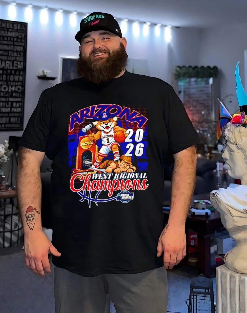 Arizona Wildcats Men’s Basketball 2026 NCAA West Regional Champions beat mascot shirt