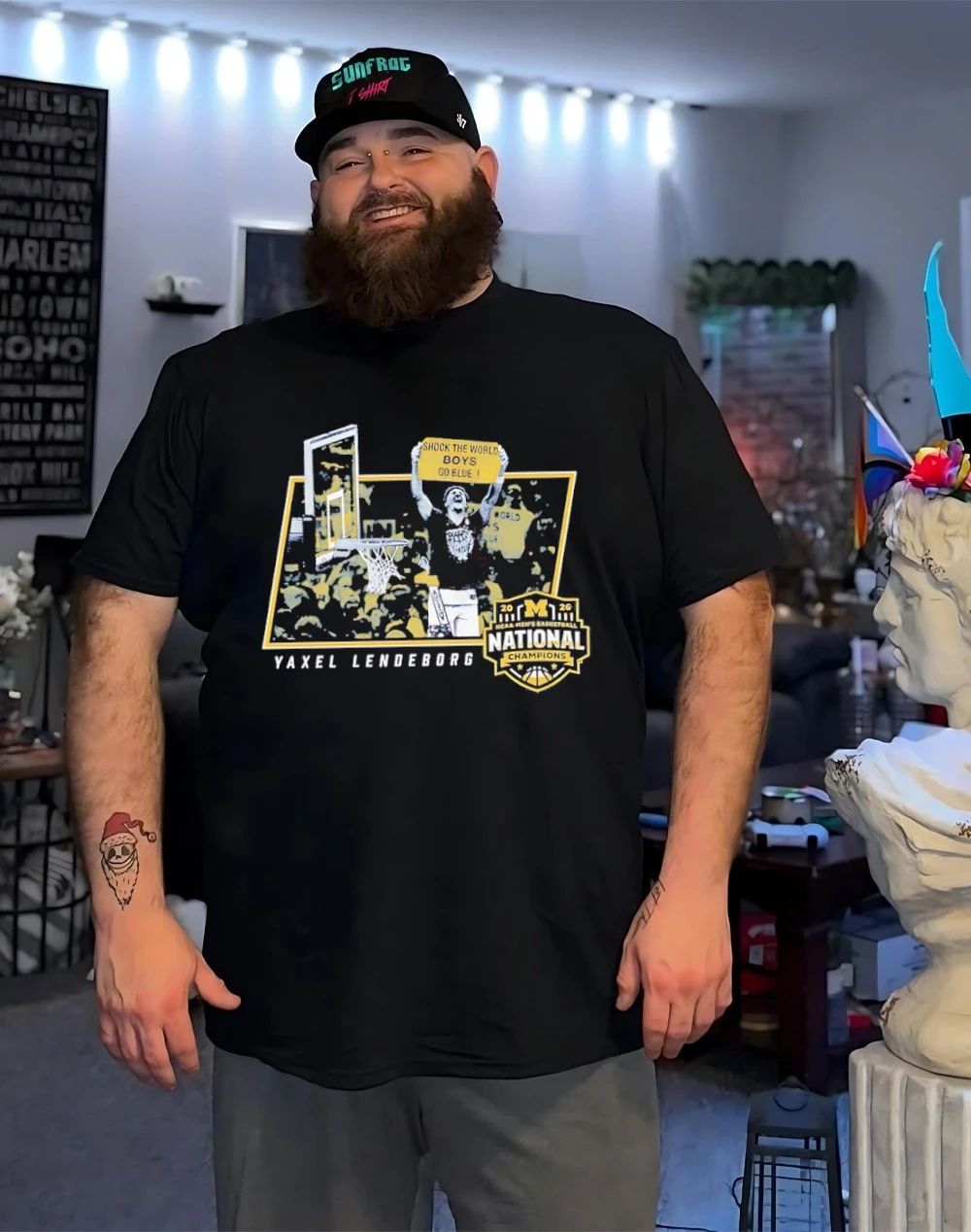 Yaxel Lendeborg Michigan Men’s Basketball National Champions ’26 Shock The World Boys Go Blue shirt