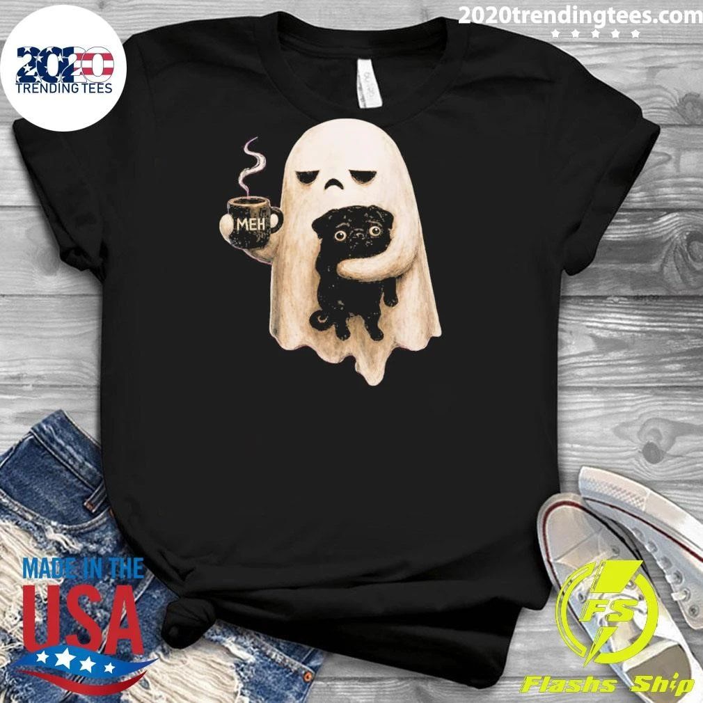 Halloween Black Pug Ghost Dog Lover Shirt