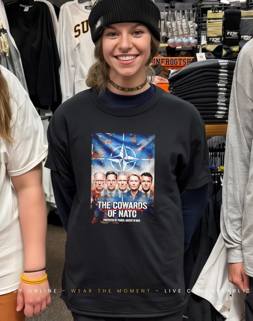 The Cowards Of Nato protected by Power Absent in war shirt