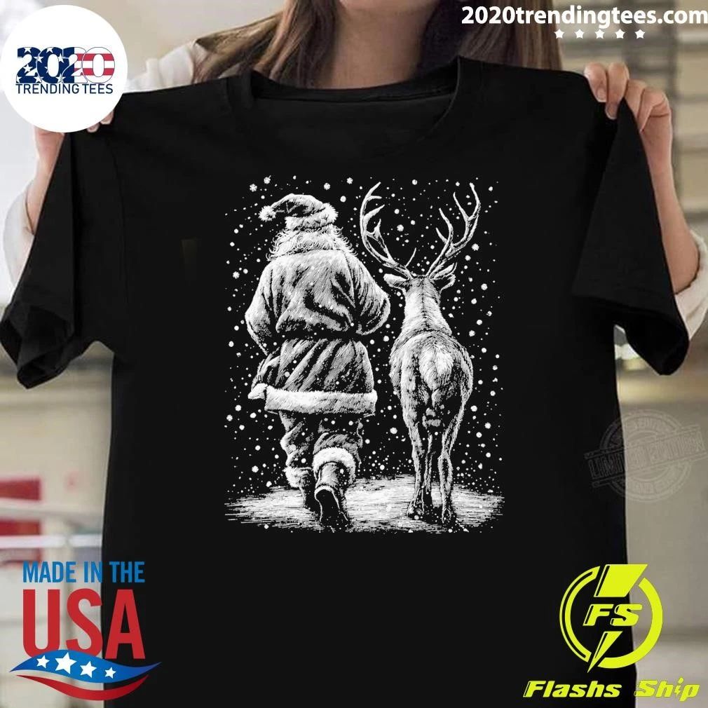 Santa Reindeer Christmas Vintage Sweater Shirt