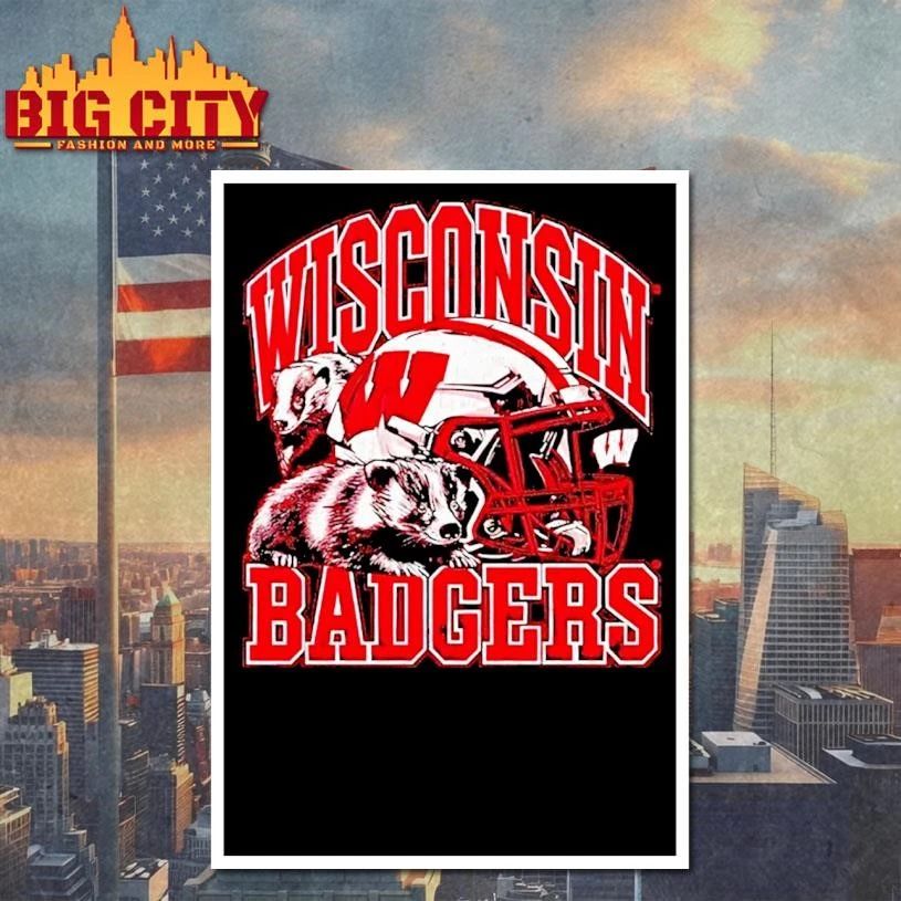 Original Ncaa Football Wisconsin Badgers Vintage Helmet Shirt