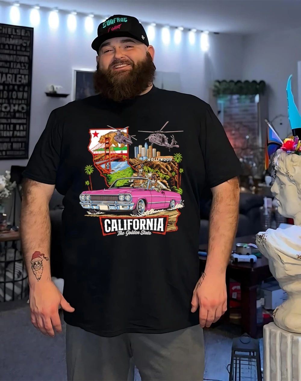 California The Golden State skeleton war shirt