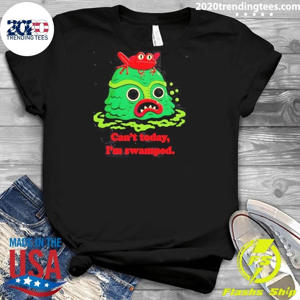 Can’t Today I’m Swamped Frog On Swamp Monster Shirt
