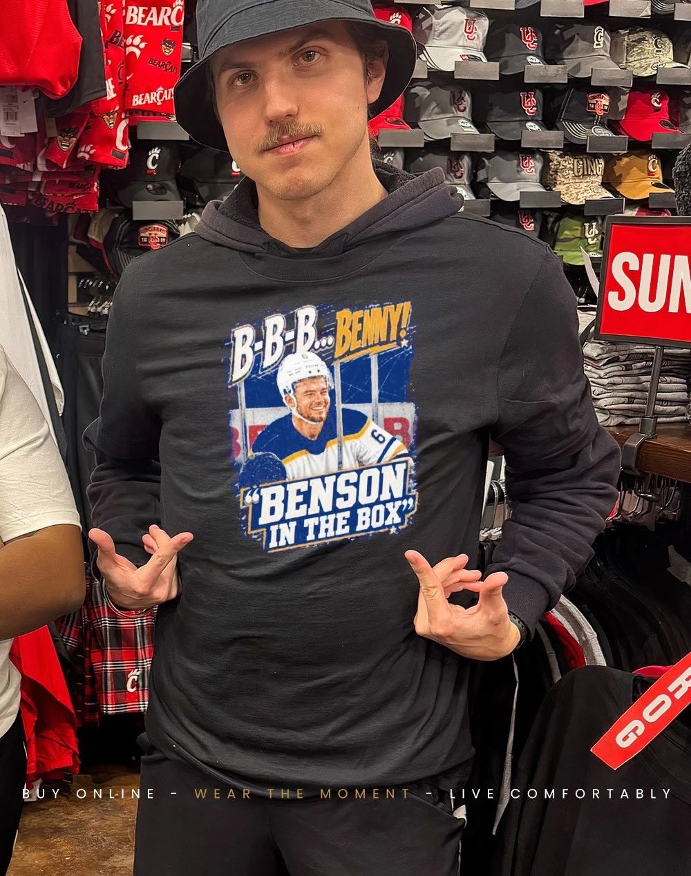 Buffalo Sabres BBB Benny Benson in the box front and back shirt