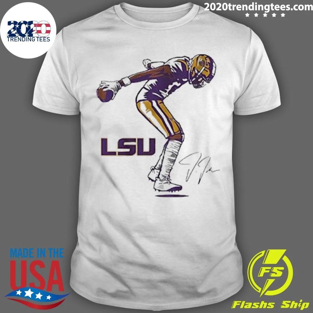 LSU Football Justin Jefferson Superstar Pose Signature Shirt