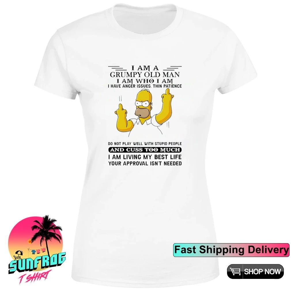 Simpsons I am a grumpy old man I am who I am shirt