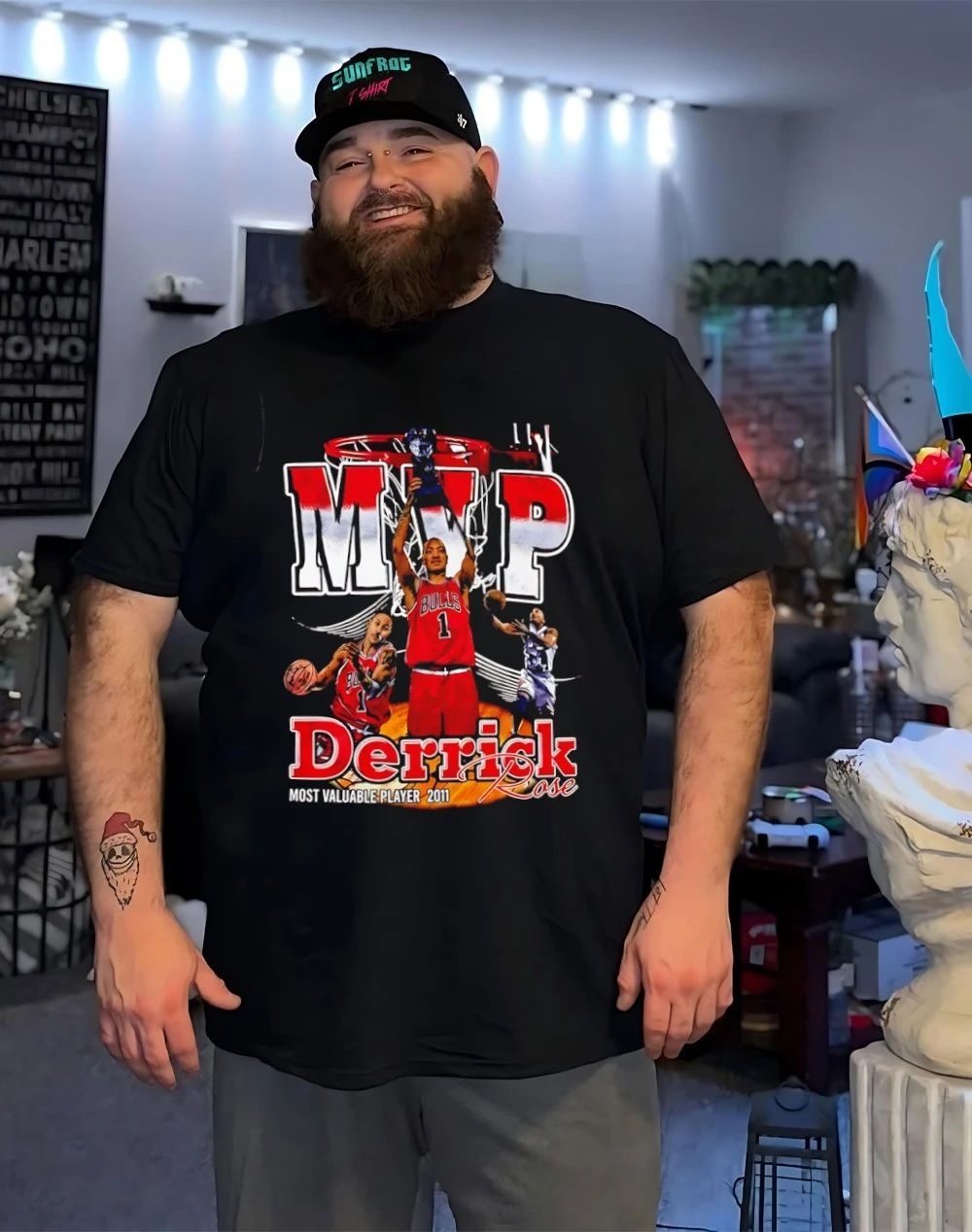 Pete Crow-Armstrong Wearing Derrick Rose MVP shirt