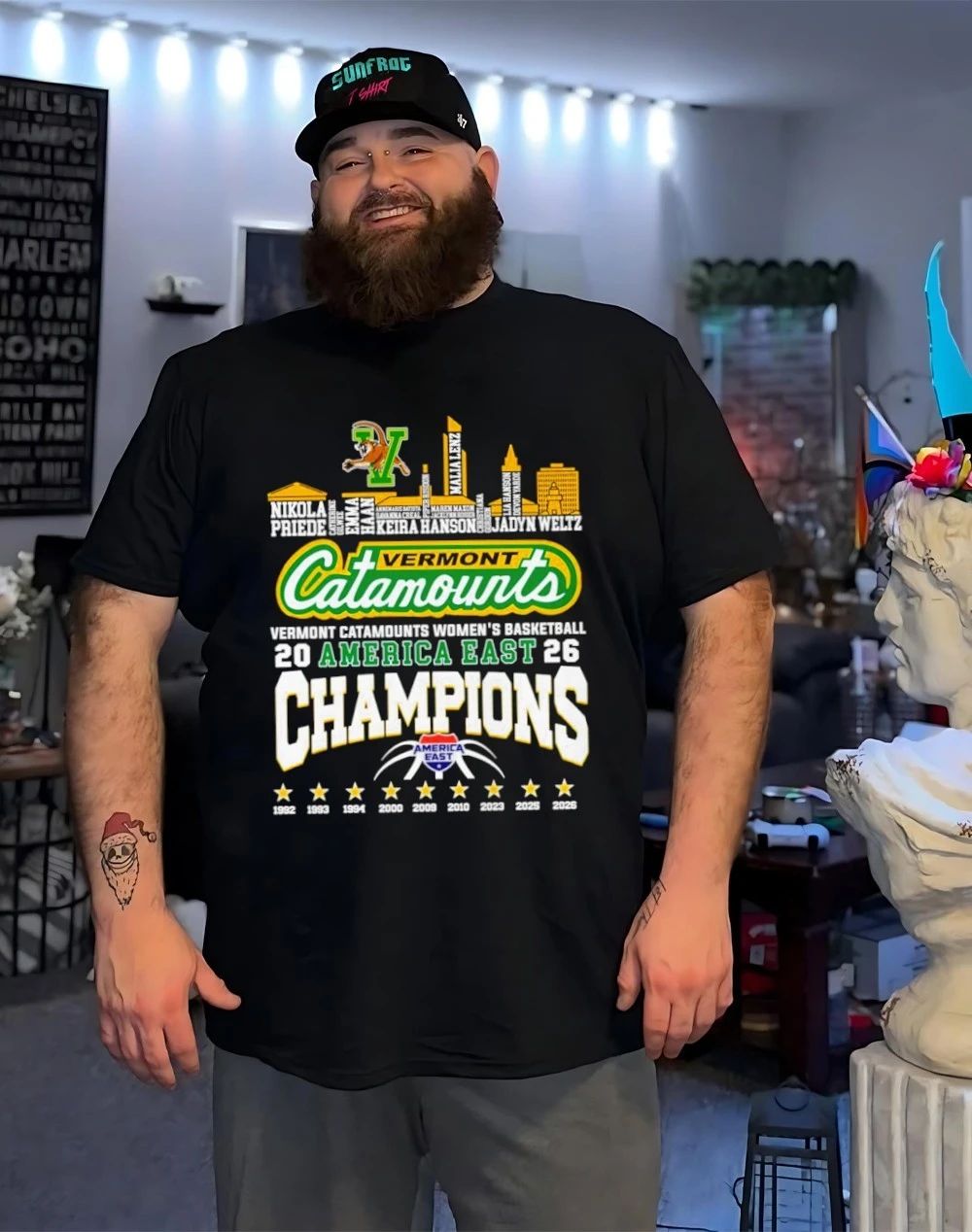 Vermont Catamounts 2026 America East Champions city skyline shirt